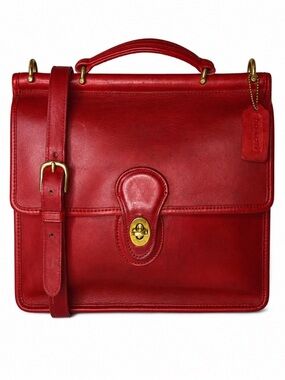 Vintage COACH Willis Red Glove Tanned Top Handle Crossbody Bag 9927 USA COA